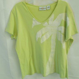 SUN BAY COTTONS PETITE LARGE GREEN PALM TREE TOP